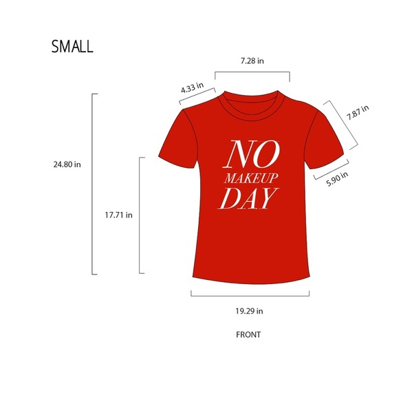 Bachelorette party shirt No makeup day red t-shirt, slogan t-shirt size M - Picture 3 of 5